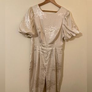 Sateen Floral Jumpsuit with Back Cutout